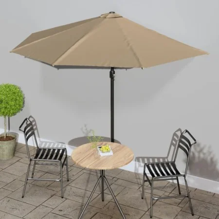 Sombrilla de balcón semicircular palo aluminio taupe 300x155cm de vidaXL, Sombrillas - Ref: Foro24-44594, Precio: 51,29 €, De...
