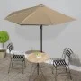 Sombrilla de balcón semicircular palo aluminio taupe 300x155cm de vidaXL, Sombrillas - Ref: Foro24-44594, Precio: 51,29 €, De...