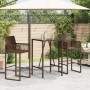 Mesa de bar de exterior ratán sintético marrón 70x70x110 cm de vidaXL, Mesas de jardín - Ref: Foro24-368694, Precio: 119,23 €...