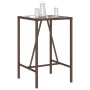Mesa de bar de exterior ratán sintético marrón 70x70x110 cm de vidaXL, Mesas de jardín - Ref: Foro24-368694, Precio: 119,23 €...