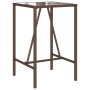 Mesa de bar de exterior ratán sintético marrón 70x70x110 cm de vidaXL, Mesas de jardín - Ref: Foro24-368694, Precio: 119,23 €...