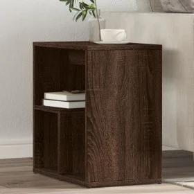 Mesa auxiliar de madera contrachapada marrón roble 50x30x50 cm de vidaXL, Mesas auxiliares - Ref: Foro24-840567, Precio: 34,0...