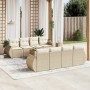 Set de sofás de jardín 9 pzas con cojines ratán sintético beige en Conjuntos de jardín | Comprar online en Foru.es