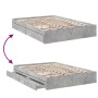 Cama con cajones madera ingeniería gris hormigón 160x200 cm de vidaXL, Camas y somieres - Ref: Foro24-3280646, Precio: 175,73...