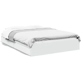 Estructura cama con cajones madera ingeniería blanca 150x200 cm de vidaXL, Camas y somieres - Ref: Foro24-3280650, Precio: 17...