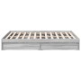 Cama con cajones madera ingeniería gris Sonoma 140x190 cm de vidaXL, Camas y somieres - Ref: Foro24-3280690, Precio: 167,94 €...