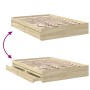Cama con cajones madera de ingeniería roble Sonoma 120x190 cm de vidaXL, Camas y somieres - Ref: Foro24-3280701, Precio: 156,...