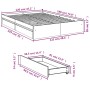 Cama con cajones madera de ingeniería roble ahumado 120x190 cm de vidaXL, Camas y somieres - Ref: Foro24-3280703, Precio: 149...