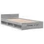Cama con cajón madera de ingeniería gris Sonoma 90x190 cm de vidaXL, Camas y somieres - Ref: Foro24-3280788, Precio: 132,17 €...