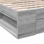 Cama con cajón madera de ingeniería gris Sonoma 90x190 cm de vidaXL, Camas y somieres - Ref: Foro24-3280788, Precio: 132,17 €...