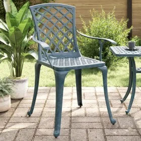Sillas de jardín 2 unidades aluminio fundido verde de vidaXL, Sillas de jardín - Ref: Foro24-4002802, Precio: 246,03 €, Descu...