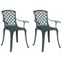Sillas de jardín 2 unidades aluminio fundido verde de vidaXL, Sillas de jardín - Ref: Foro24-4002802, Precio: 250,51 €, Descu...