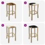 Taburete de cocina de piel de cabra y madera de teca maciza en Taburetes de cocina | Comprar online en Foru.es