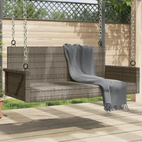 Banco columpio de ratán sintético gris 119x56x48 cm de vidaXL, Bancos de jardín - Ref: Foro24-365627, Precio: 116,84 €, Descu...