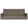 Banco columpio de ratán sintético gris 119x56x48 cm de vidaXL, Bancos de jardín - Ref: Foro24-365627, Precio: 119,41 €, Descu...