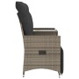 Sofá de jardín reclinable de 2 plazas con mesa ratán PE gris de vidaXL, Sofás de exterior - Ref: Foro24-365717, Precio: 278,3...