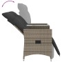 Sofá de jardín reclinable de 2 plazas con mesa ratán PE gris de vidaXL, Sofás de exterior - Ref: Foro24-365717, Precio: 278,3...