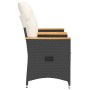 Sofá de jardín reclinable de 2 plazas con mesa ratán PE negro de vidaXL, Sofás de exterior - Ref: Foro24-365720, Precio: 221,...