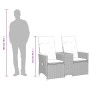 Sofá de jardín reclinable de 2 plazas con mesa ratán PE negro de vidaXL, Sofás de exterior - Ref: Foro24-365720, Precio: 221,...