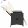Sofá de jardín reclinable de 2 plazas con mesa ratán PE negro de vidaXL, Sofás de exterior - Ref: Foro24-365715, Precio: 212,...