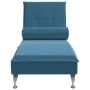 Sofá diván de masaje con cojín de terciopelo azul de vidaXL, Divanes - Ref: Foro24-379458, Precio: 103,53 €, Descuento: %