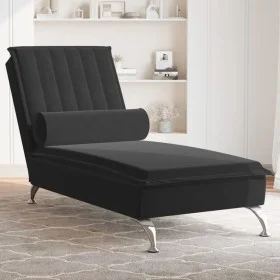 Sofá diván de masaje con cojín de terciopelo negro de vidaXL, Divanes - Ref: Foro24-379464, Precio: 112,09 €, Descuento: %