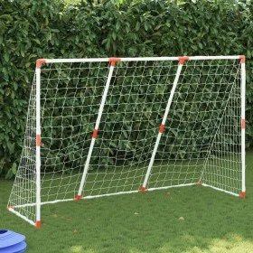 Portería de fútbol con balones 2 en 1 blanco 184x64x124 cm de vidaXL, Porterías de fútbol - Ref: Foro24-4008437, Precio: 42,5...