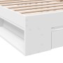 Cama con cajón madera de ingeniería blanca 90x190 cm de vidaXL, Camas y somieres - Ref: Foro24-3280783, Precio: 131,44 €, Des...