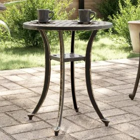 Mesa de jardín aluminio fundido bronce Ø48x53 cm de vidaXL, Mesas de jardín - Ref: Foro24-4002823, Precio: 61,11 €, Descuento: %