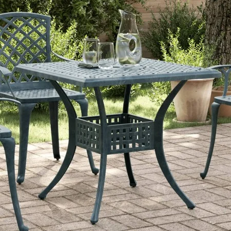 Mesa de jardín aluminio fundido verde 80x80x75 cm de vidaXL, Mesas de jardín - Ref: Foro24-4002814, Precio: 213,63 €, Descuen...
