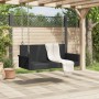 Banco columpio de ratán sintético negro 119x56x48 cm de vidaXL, Bancos de jardín - Ref: Foro24-365625, Precio: 123,46 €, Desc...