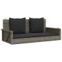Banco columpio con cojines ratán sintético gris 119x56x48 cm de vidaXL, Bancos de jardín - Ref: Foro24-365631, Precio: 120,25...