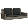 Banco columpio con cojines ratán sintético gris 119x56x48 cm de vidaXL, Bancos de jardín - Ref: Foro24-365631, Precio: 125,09...