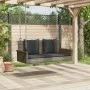Banco columpio con cojines ratán sintético gris 119x56x48 cm de vidaXL, Bancos de jardín - Ref: Foro24-365631, Precio: 120,25...