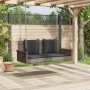 Banco columpio con cojines ratán sintético gris 119x56x48 cm de vidaXL, Bancos de jardín - Ref: Foro24-365631, Precio: 125,09...