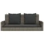 Banco columpio con cojines ratán sintético gris 119x56x48 cm de vidaXL, Bancos de jardín - Ref: Foro24-365631, Precio: 120,25...