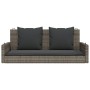 Banco columpio con cojines ratán sintético gris 119x56x48 cm de vidaXL, Bancos de jardín - Ref: Foro24-365631, Precio: 125,09...