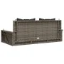 Banco columpio con cojines ratán sintético gris 119x56x48 cm de vidaXL, Bancos de jardín - Ref: Foro24-365631, Precio: 120,25...
