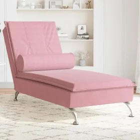 Sofá diván de masaje con cojín de terciopelo rosa de vidaXL, Divanes - Ref: Foro24-379453, Precio: 146,36 €, Descuento: %