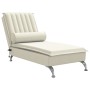 Sofá diván de masaje con cojín de terciopelo crema de vidaXL, Divanes - Ref: Foro24-379466, Precio: 161,83 €, Descuento: %