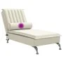 Sofá diván de masaje con cojín de terciopelo crema de vidaXL, Divanes - Ref: Foro24-379466, Precio: 158,79 €, Descuento: %