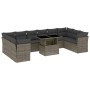 Set de sofás de jardín 11 pzas y cojines ratán sintético gris de vidaXL, Conjuntos de jardín - Ref: Foro24-3266860, Precio: 6...