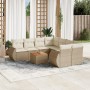 Set de sofás de jardín 9 pzas con cojines ratán sintético beige en Conjuntos de jardín | Comprar online en Foru.es