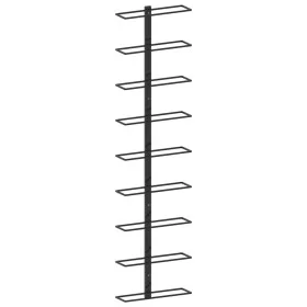Wall-mounted wine rack for 9 bottles, black iron by vidaXL, Wine racks - Ref: Foro24-289561, Price: 44,56 €, Discount: %