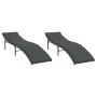 Tumbonas con cojines 2 unidades ratán sintético gris by vidaXL, Loungers - Ref: Foro24-3277303, Price: 237,26 €, Discount: %