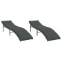Tumbonas con cojines 2 unidades ratán sintético gris de vidaXL, Tumbonas - Ref: Foro24-3277303, Precio: 194,70 €, Descuento: %