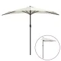 Sombrilla de balcón semicircular palo aluminio arena 270x144cm de vidaXL, Sombrillas - Ref: Foro24-44587, Precio: 48,23 €, De...