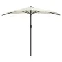 Sombrilla de balcón semicircular palo aluminio arena 270x144cm de vidaXL, Sombrillas - Ref: Foro24-44587, Precio: 48,23 €, De...