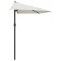 Sombrilla de balcón semicircular palo aluminio arena 270x144cm de vidaXL, Sombrillas - Ref: Foro24-44587, Precio: 48,23 €, De...