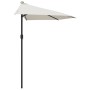 Sombrilla de balcón semicircular palo aluminio arena 270x144cm de vidaXL, Sombrillas - Ref: Foro24-44587, Precio: 67,82 €, De...